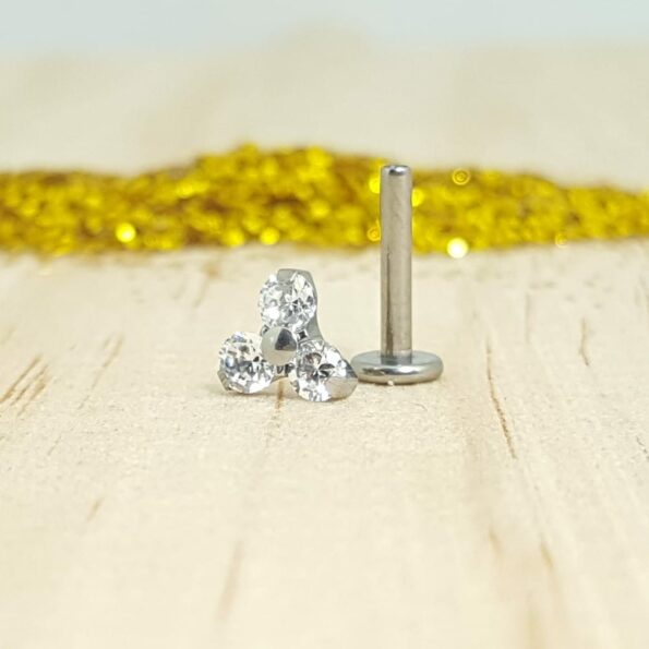 Trinity Gema CZ Crystal Labret Pulido Espejo
