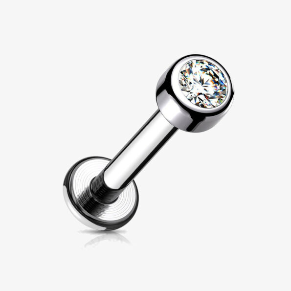 Circonita Cristal en Bisel y Poste Labret