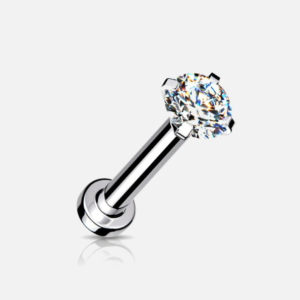 Circonita Cristal en Garras y Poste Labret