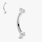 Circonitas Cristal en Garras y Barra Curva de Titanio