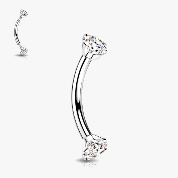 Circonitas Cristal en Garras y Barra Curva de Titanio