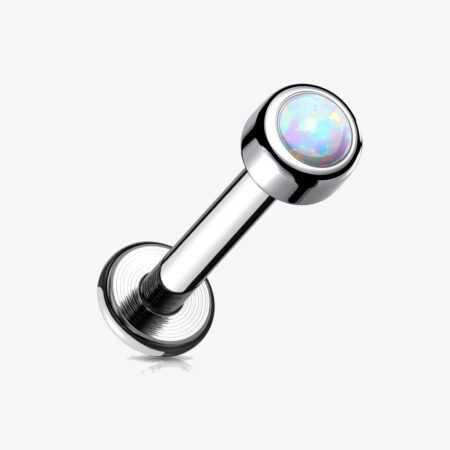 Opalo Blanco en Bisel y Poste Labret