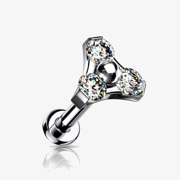 Trinity de Circonitas Cristal y Poste Labret
